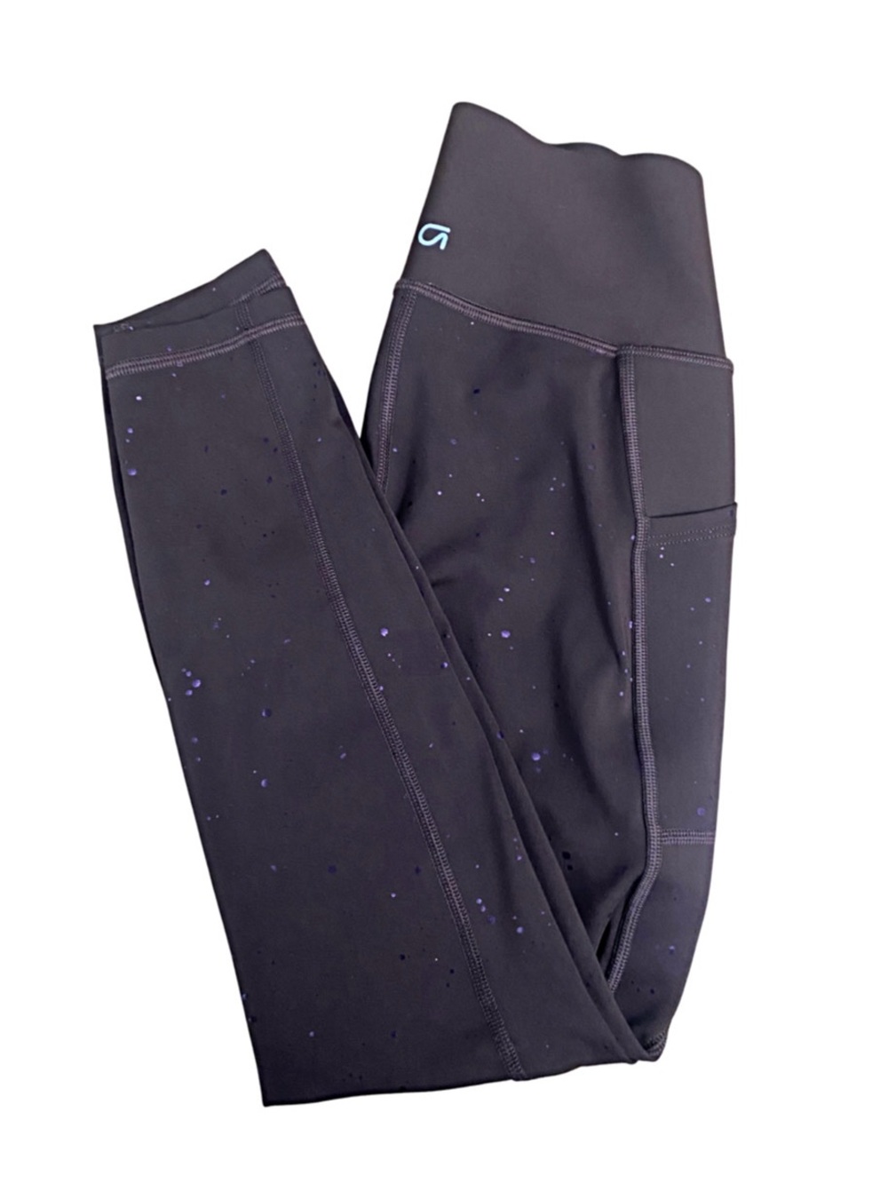 Gap Chocolate Brown Leggings with Purple Speckles Size XS - 23” Inseam